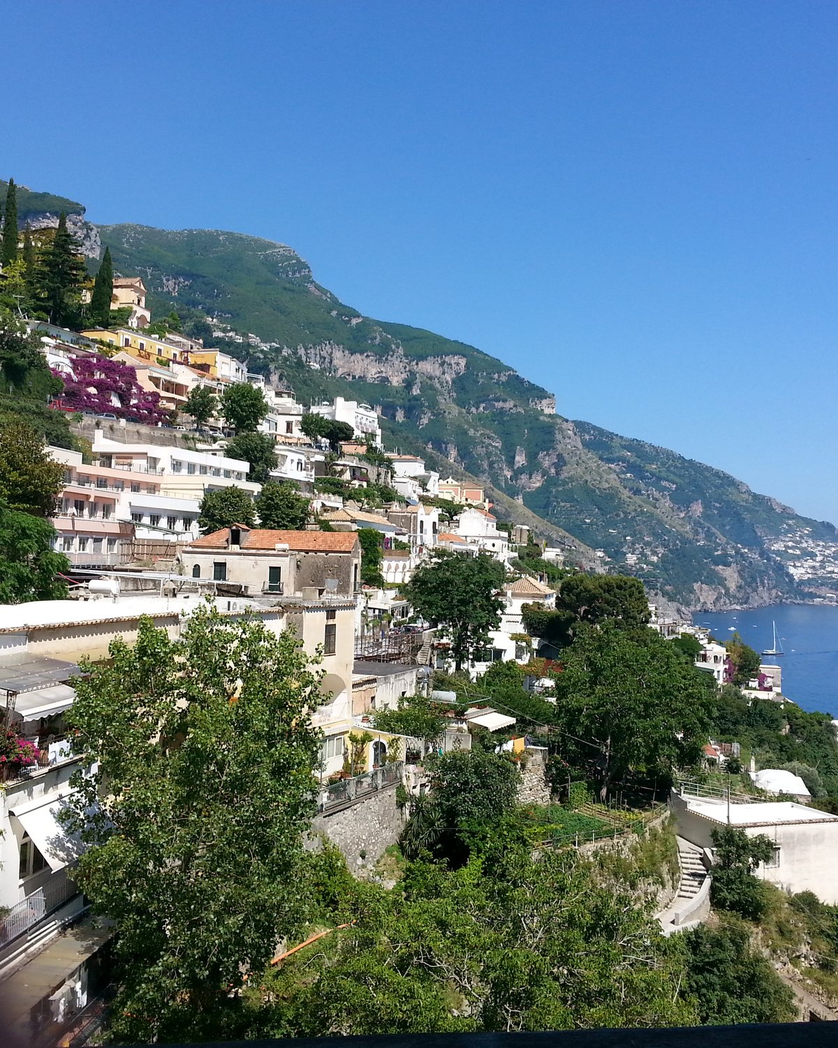 The Amalfi Coast sweeping toward the sea
