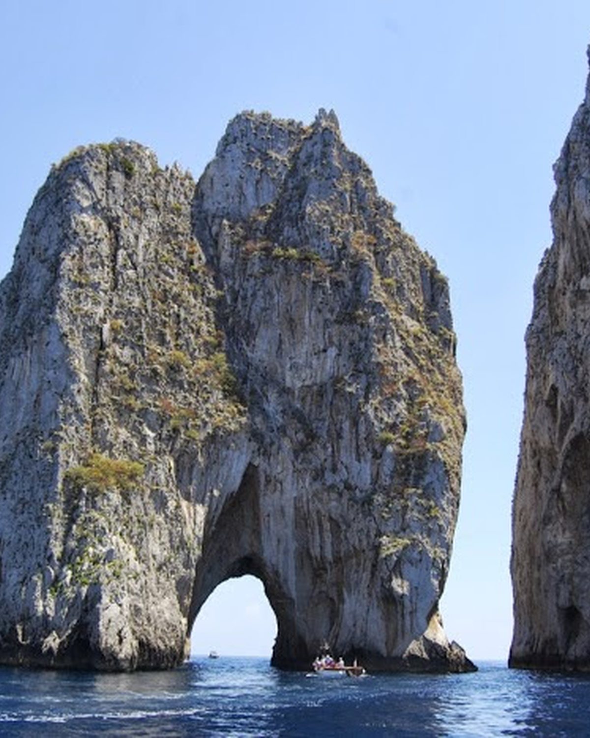 The Faraglioni sea stacks of Capri seen from the water