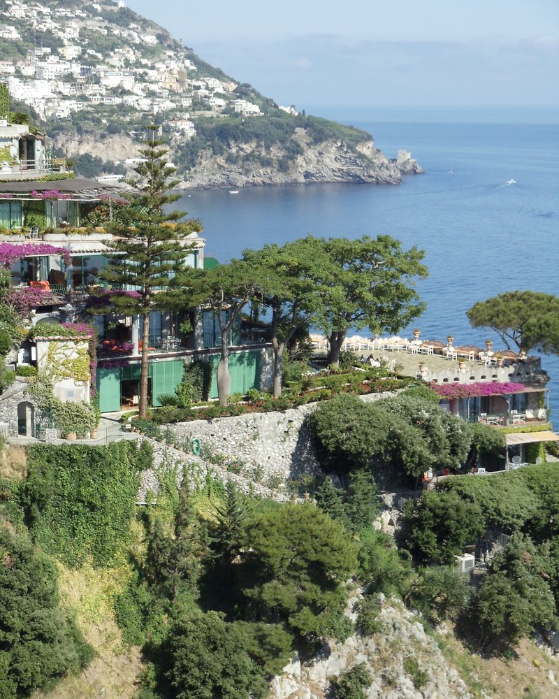 Cliffside houses above the coast