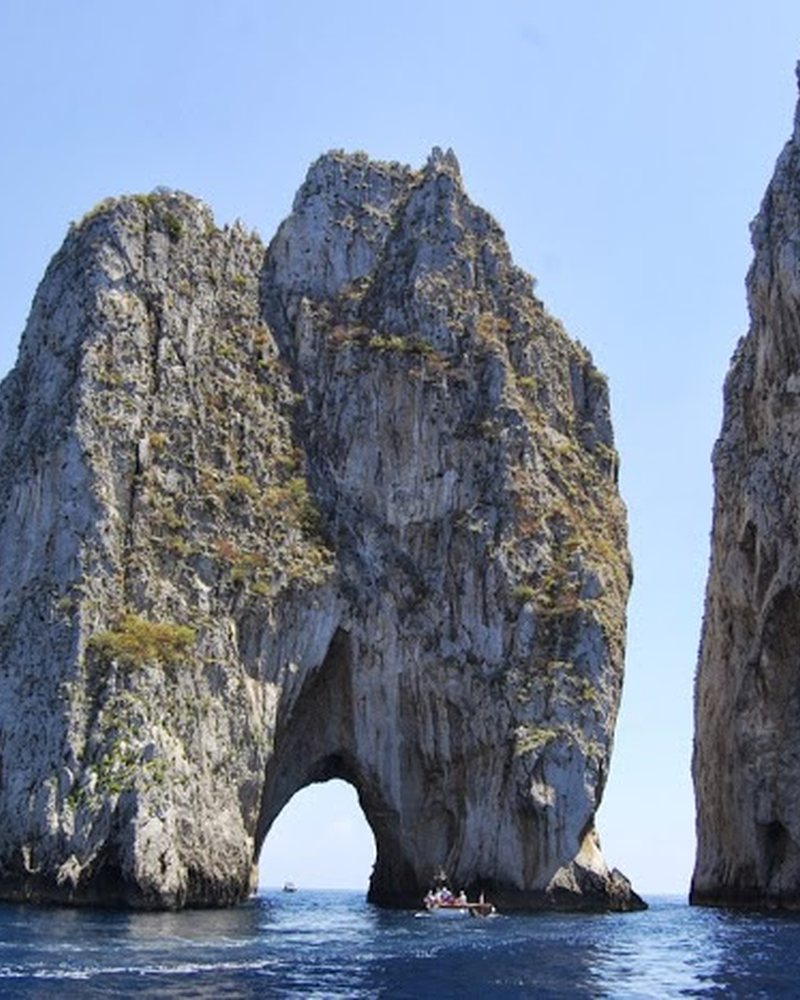 The Faraglioni sea stacks of Capri from the water